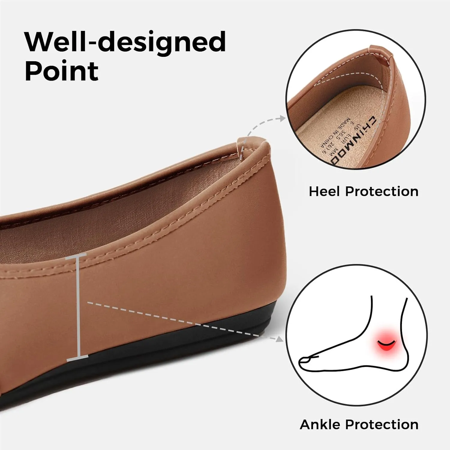 CHINMOON Women's Ballet Flats Comfortable Dressy Walking Dress Casual Shoes