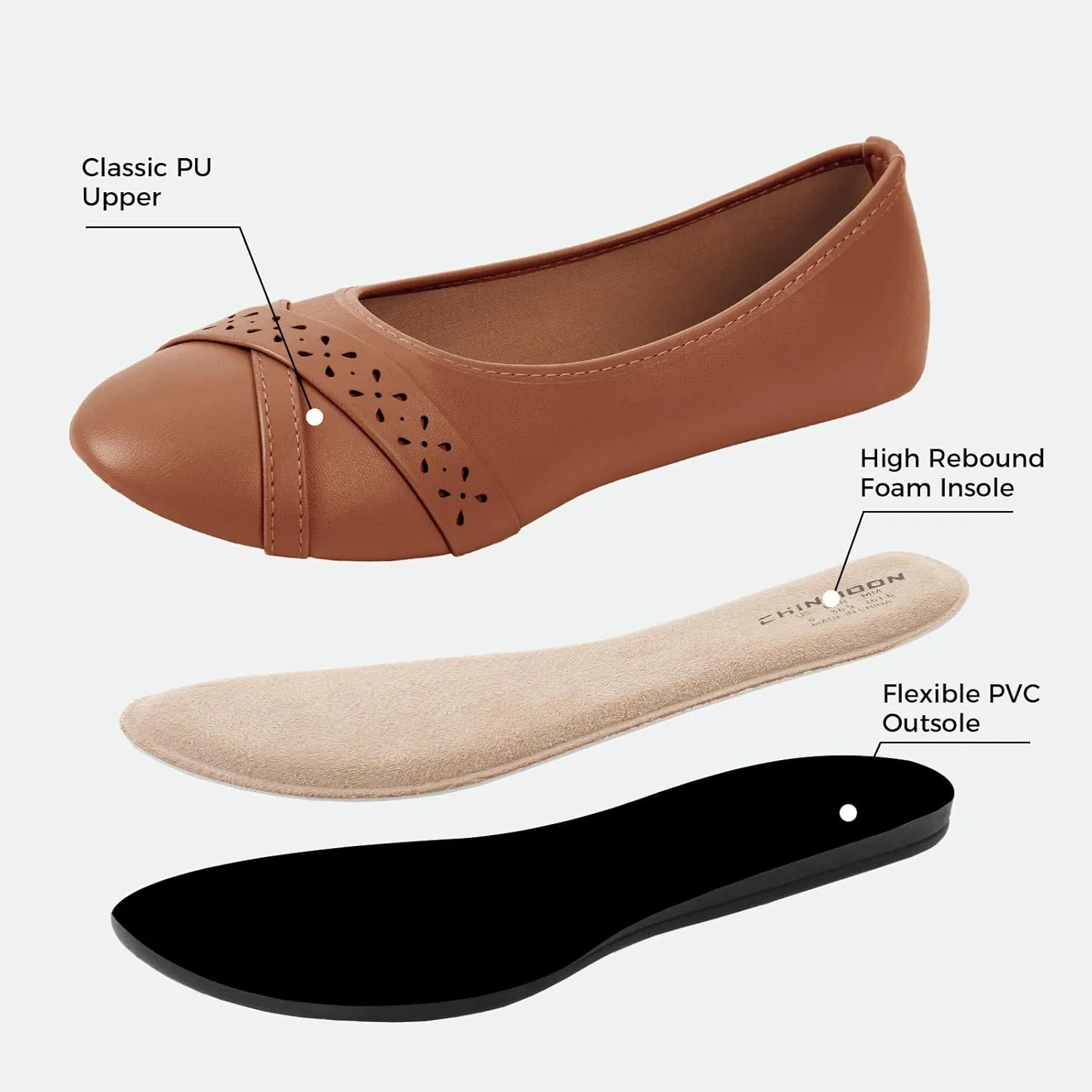 CHINMOON Women's Ballet Flats Comfortable Dressy Walking Dress Casual Shoes