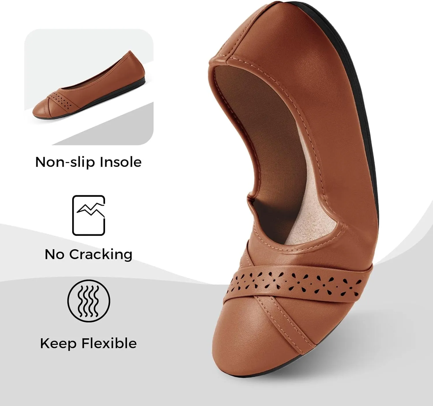CHINMOON Women's Ballet Flats Comfortable Dressy Walking Dress Casual Shoes