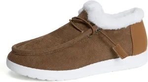 Cute Winter Boots For Women Fashion Snow Boots with Fur Lined Warm Slip On Casual Fuzzy Loafers Shoes Ankle Booties