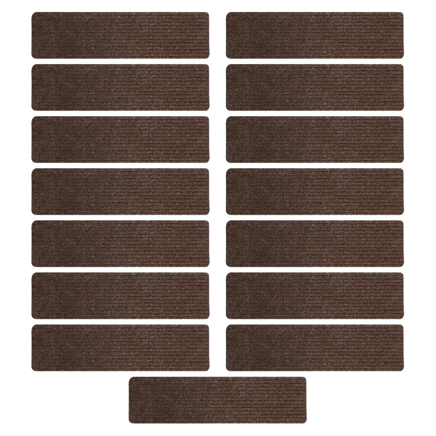 Durable Non-Slip Carpet Stair Treads,Brown,Set of 15