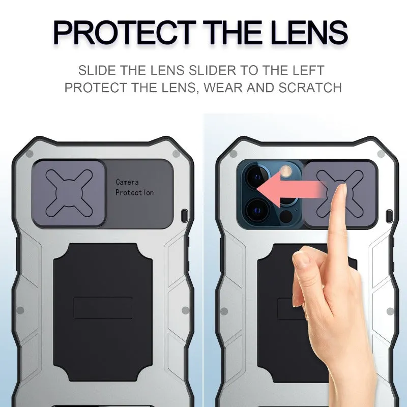 Heavy Duty Armor Metal Phone Case With Kickstand For IPhone