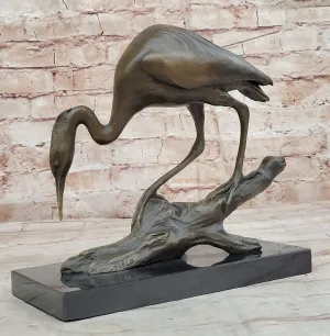 Hot Cast Art Deco Crane Marshland Bronze Sculpture Statue Cabin Decor Sale Decor