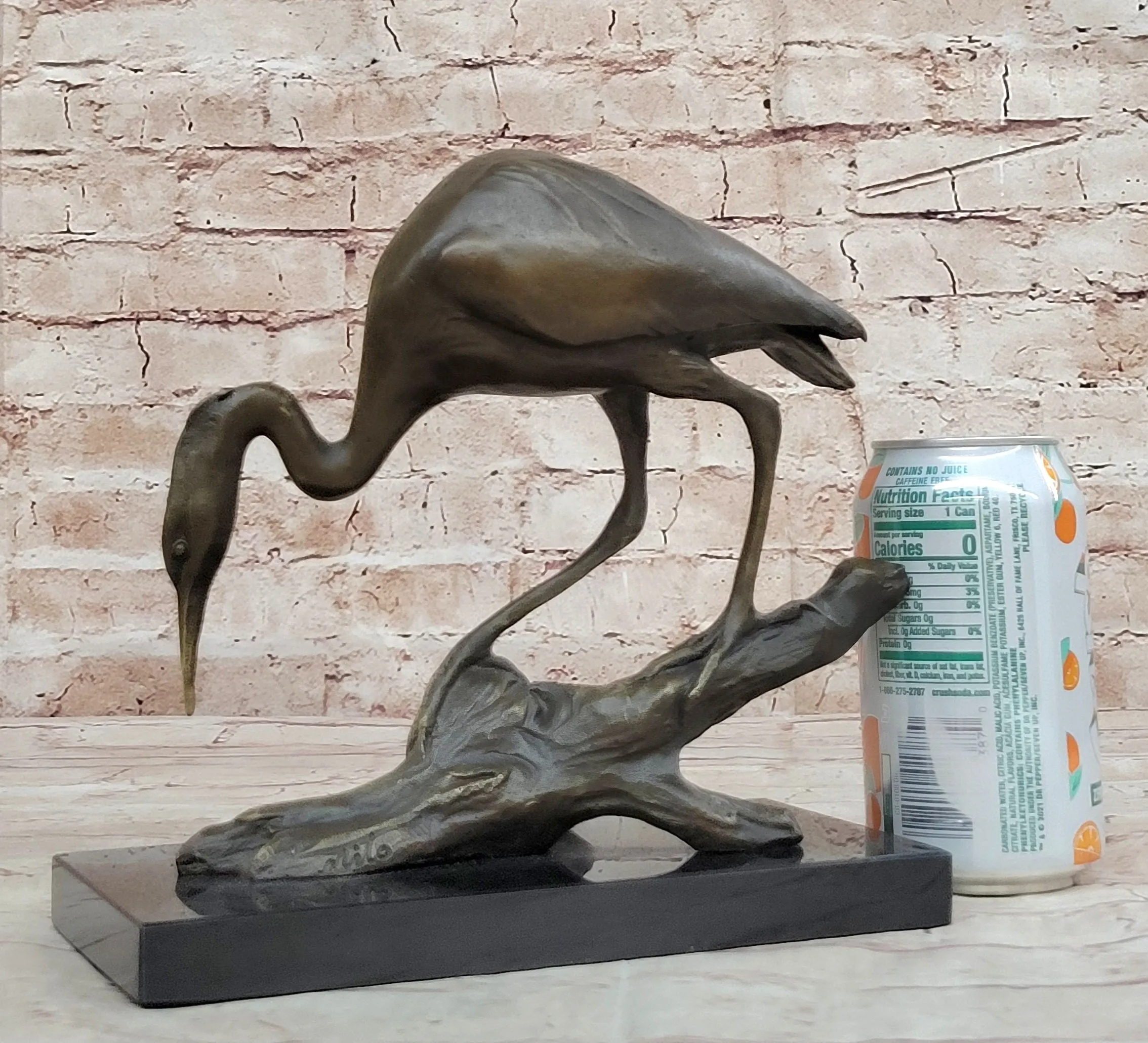 Hot Cast Art Deco Crane Marshland Bronze Sculpture Statue Cabin Decor Sale Decor