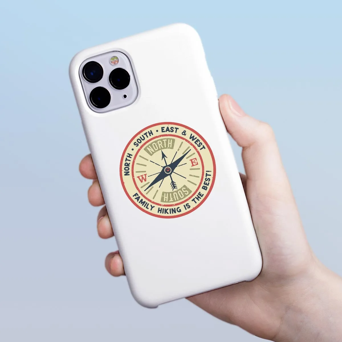 Kids Camp Compass Family Hiking Mini Vinyl Sticker