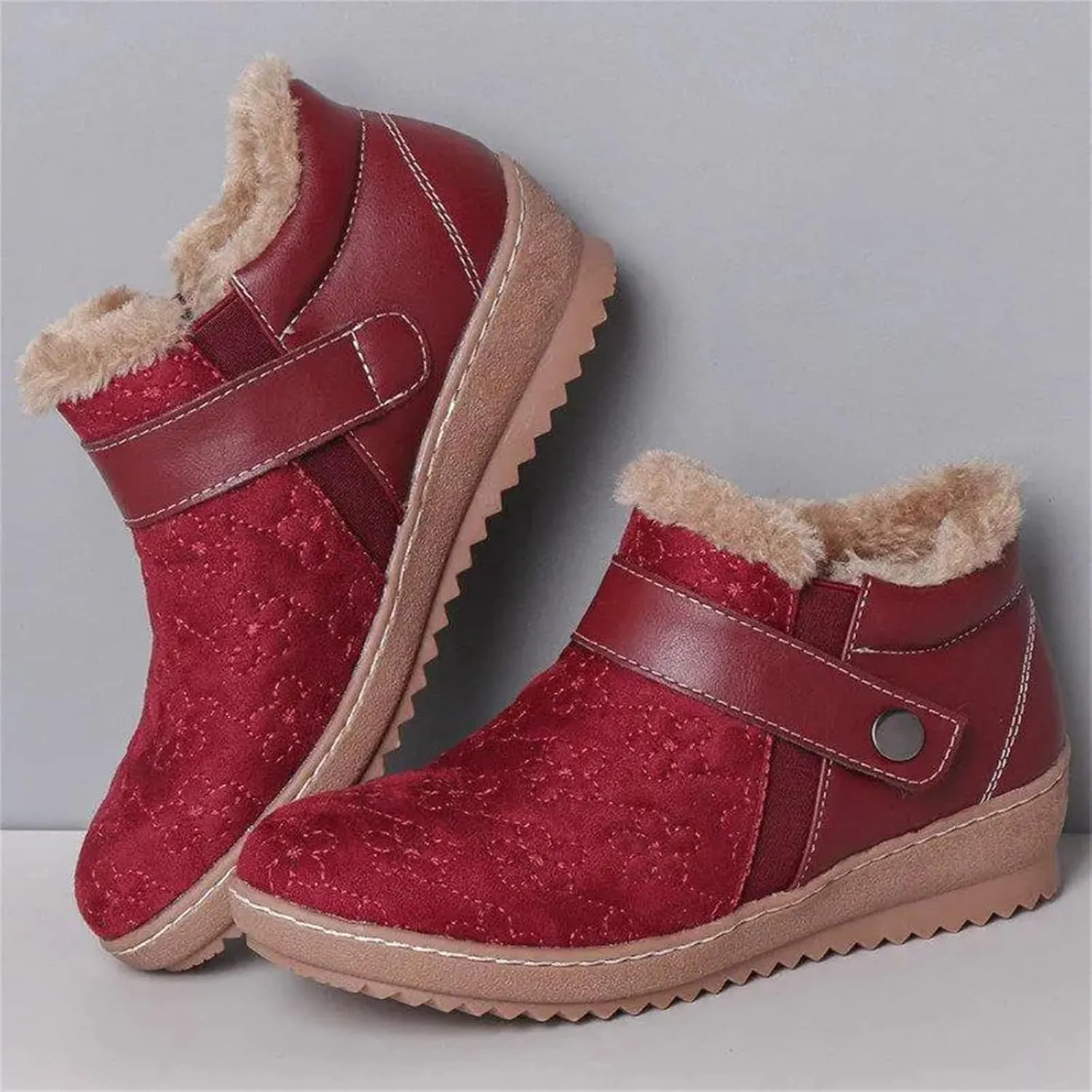 Lausiuoe Snow Boots For Women Cute Fur Lined Fuzzy Ankle Booties Winter Warm Shoes Silp On Comfortable Casual Fashion Loafers