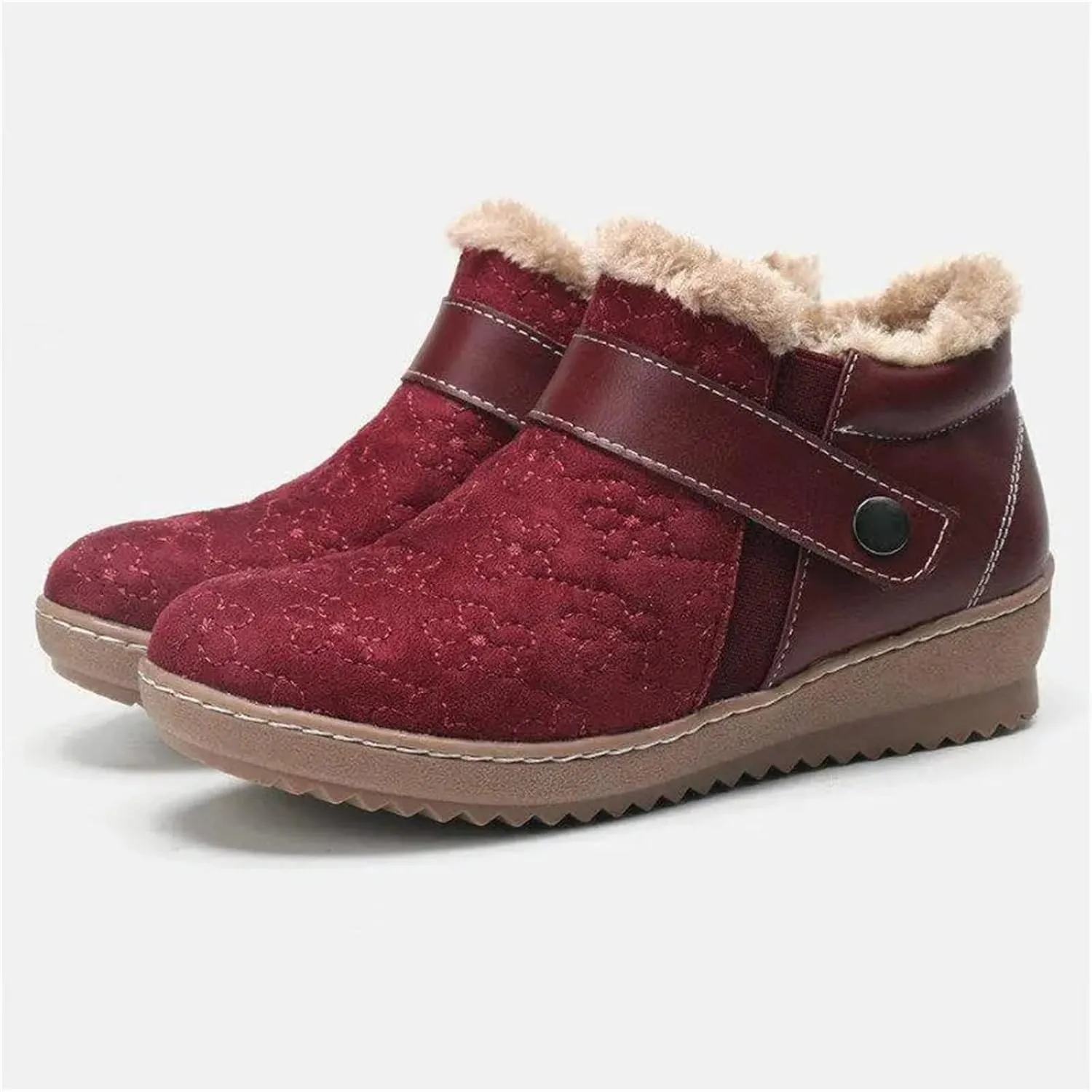Lausiuoe Snow Boots For Women Cute Fur Lined Fuzzy Ankle Booties Winter Warm Shoes Silp On Comfortable Casual Fashion Loafers