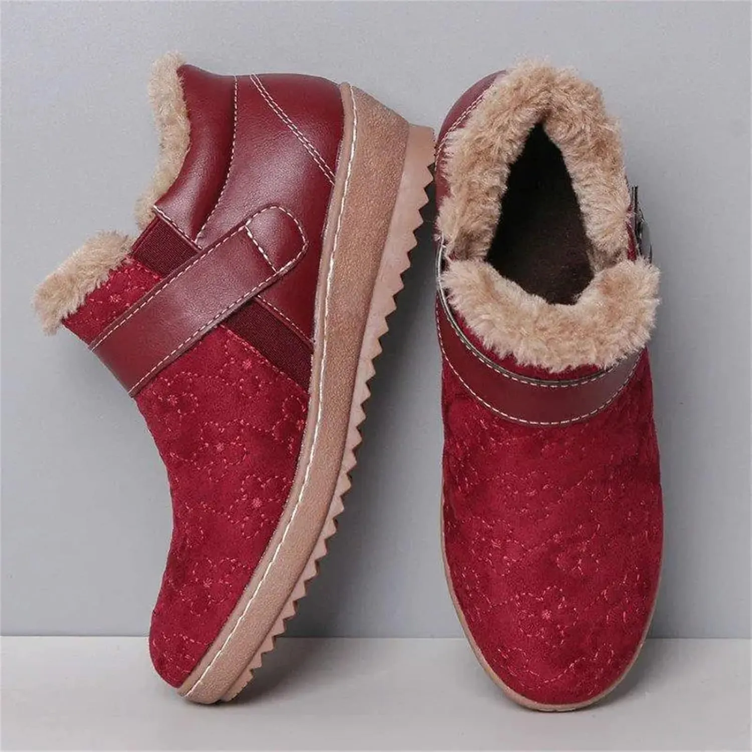 Lausiuoe Snow Boots For Women Cute Fur Lined Fuzzy Ankle Booties Winter Warm Shoes Silp On Comfortable Casual Fashion Loafers