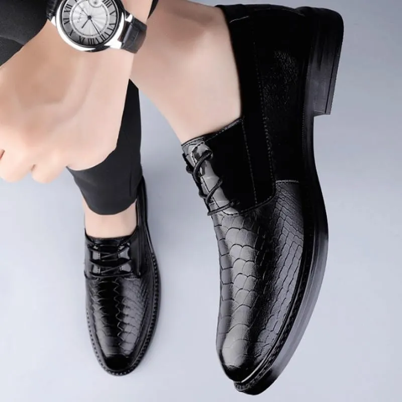 Men's Casual Genuine Leather Flats Soft Driving Walking Oxford Shoes Lightweight Retro Casual Flats Dress Shoes for Daily Walking Business Shoes