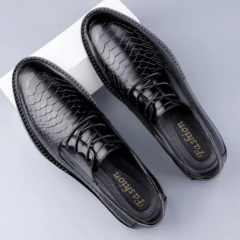Men's Casual Genuine Leather Flats Soft Driving Walking Oxford Shoes Lightweight Retro Casual Flats Dress Shoes for Daily Walking Business Shoes