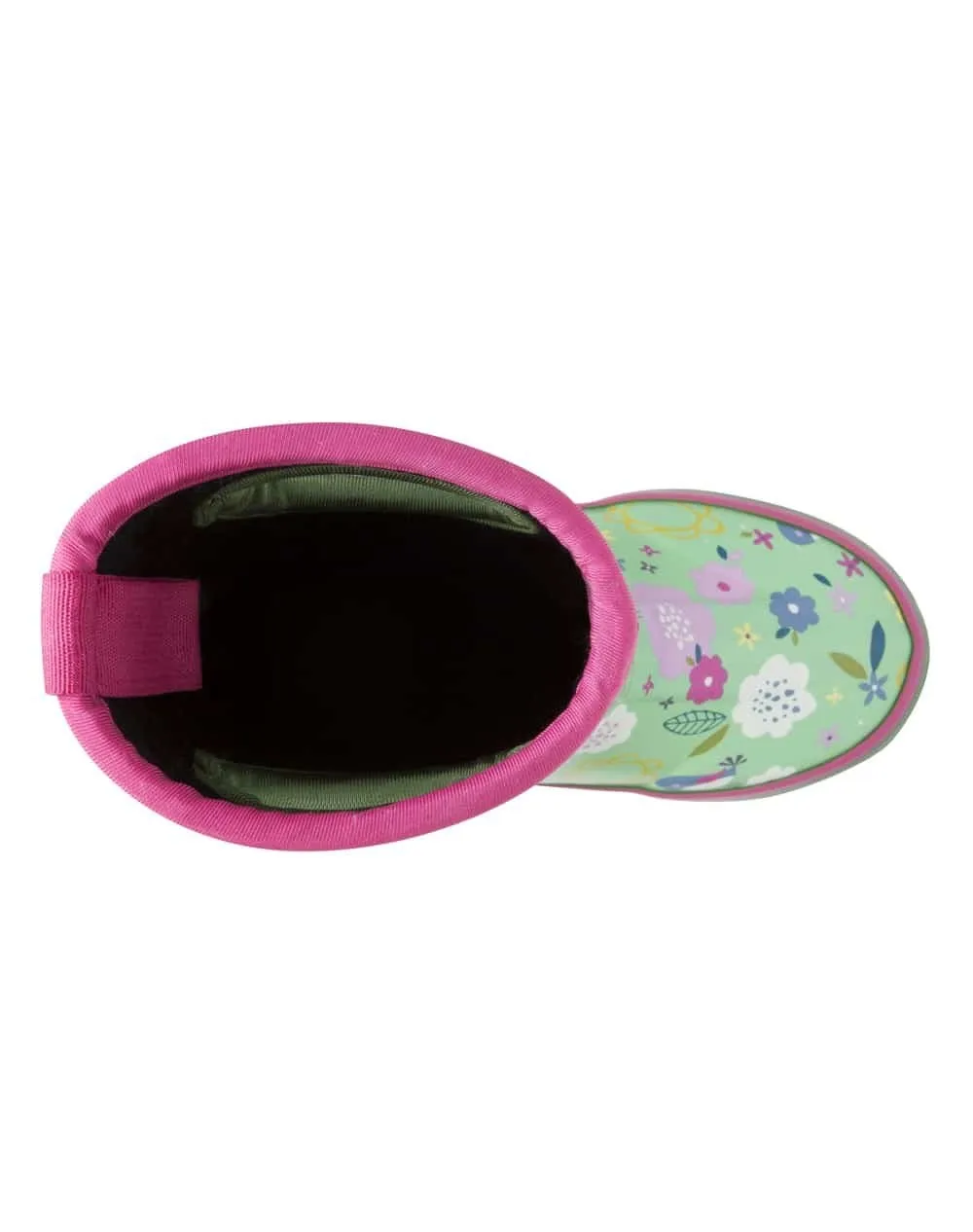 Neoprene Rain/Snow Boots: Green Floral
