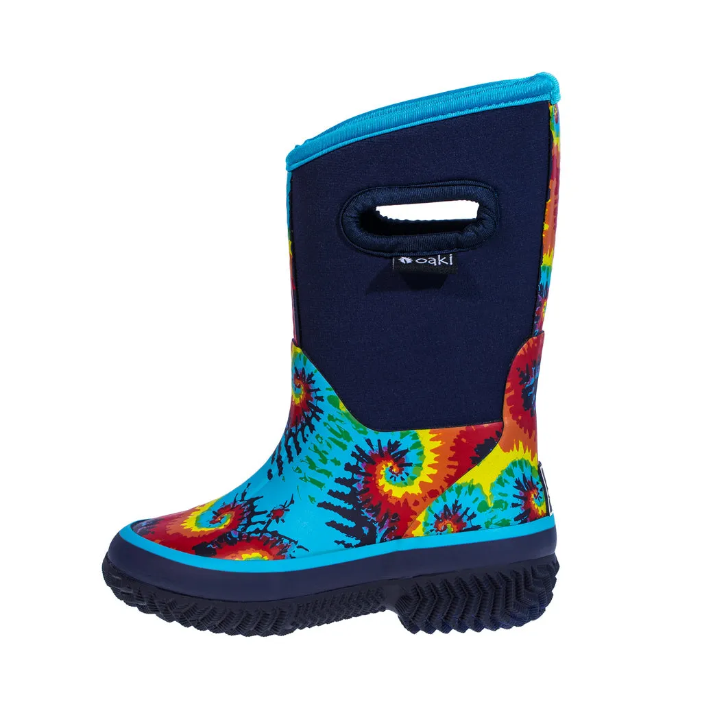 Neoprene Rain/Snow Boots: Tie Dye Blue