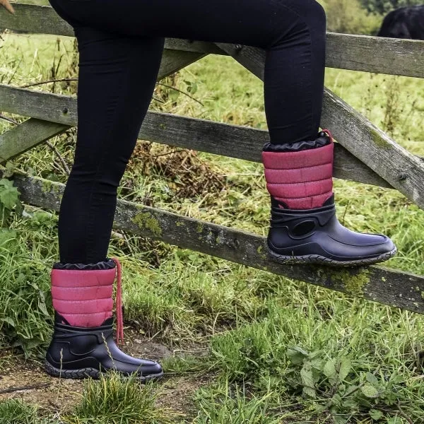 NORDIC Womens Boots Black/Pink Leopard