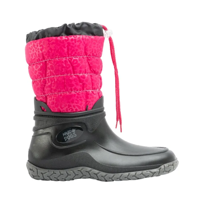NORDIC Womens Boots Black/Pink Leopard
