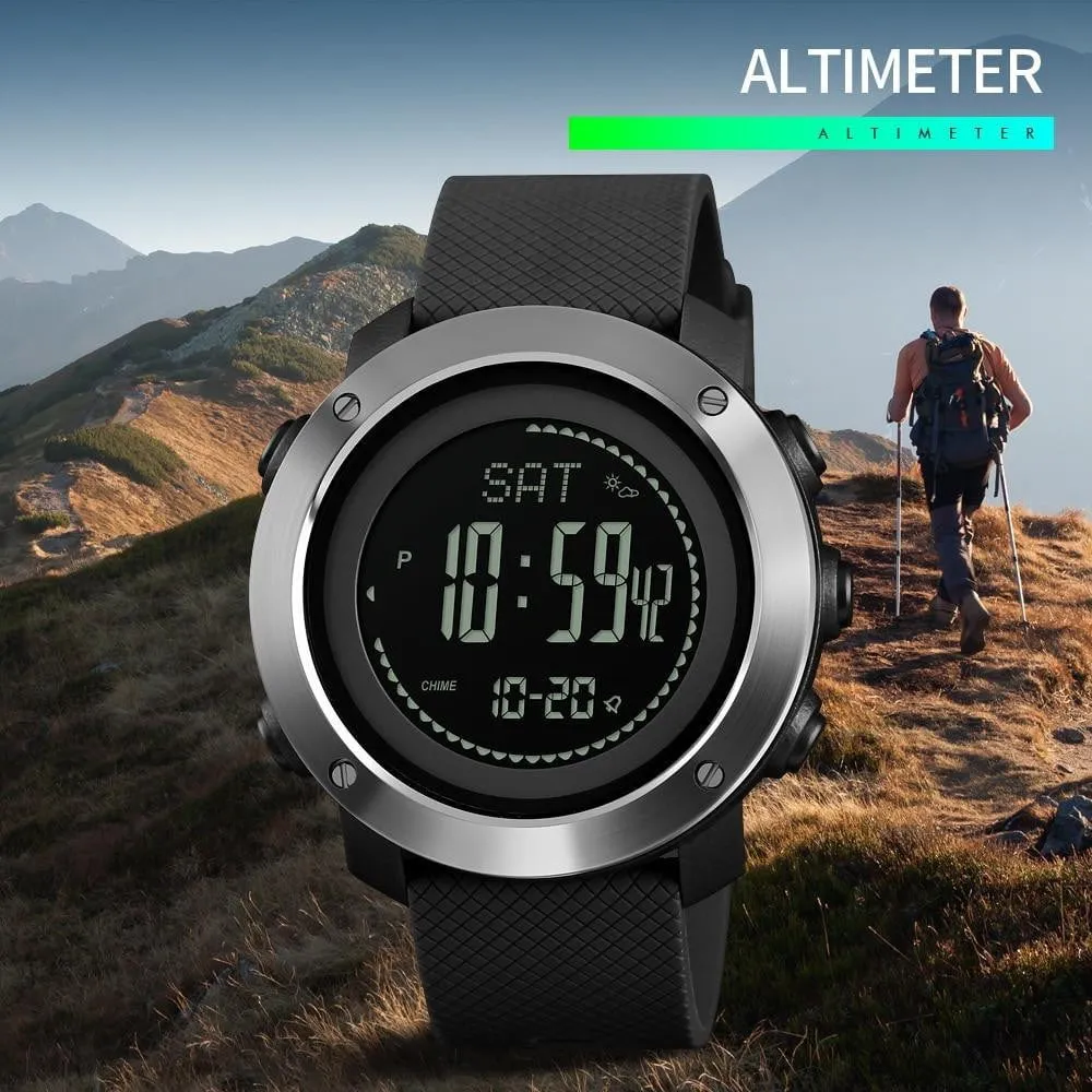 SKMEI Altimeter Barometer Thermometer Altitude Men Digital Watches Sports Clock Climbing Hiking Wristwatch Montre Homme 1418